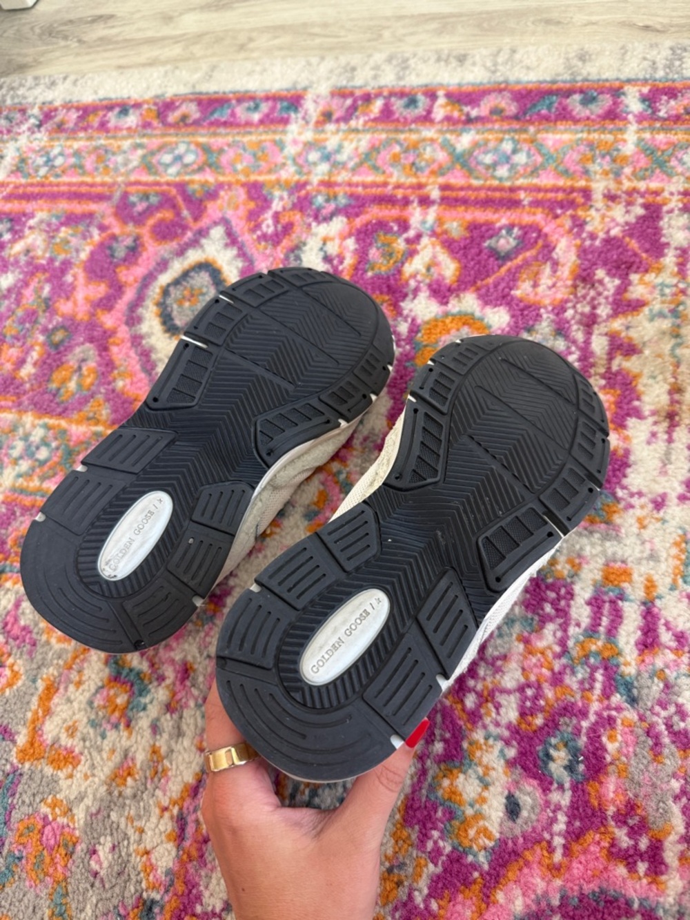 Golden Goose White and Gray Dad-Style Star Sneakers - Picture 8 of 10